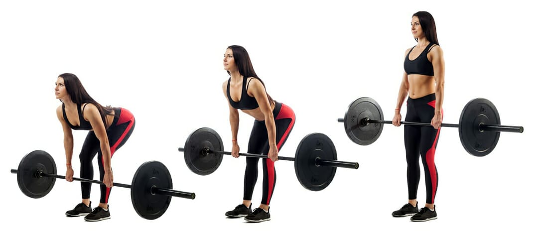 Dead-lifting weight lift 3 positions