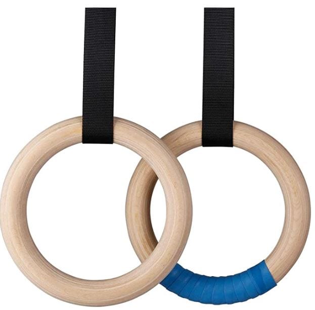 HAHASOLE Wood Gymnastic Rings,Gym Rings grip