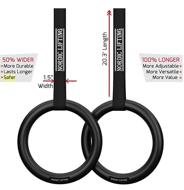 Nordic Lifting Gymnastic Rings and Straps